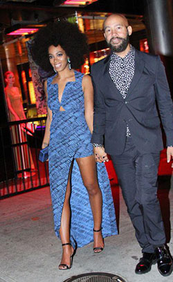 Ideas de trajes de fiesta de bodas de Alan Ferguson, Solange Knowles: Estados Unidos,  Trajes de boda de pareja negra  