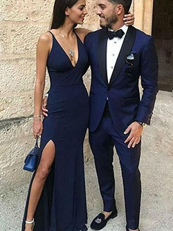 vestidos de fiesta azul marino, vestido de noche: vestido sin espalda,  Vestido de novia,  Vestido de noche,  Vestido de la dama de honor,  azul marino,  trajes de pareja,  Ropa formal  