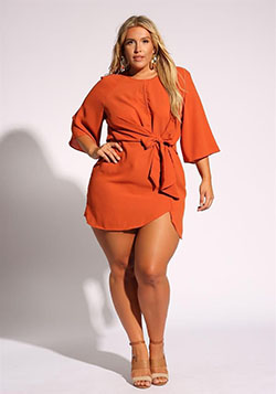 Debes ver estas curvilínea ropa, Ropa de tallas grandes: traje de talla grande,  traje de mameluco,  manga de campana  