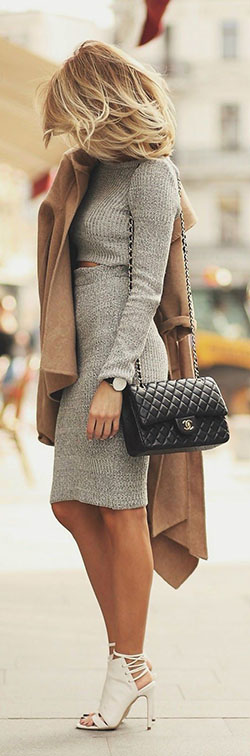 Los conjuntos de invierno que más gustaron y probaron, falda lápiz: trajes de invierno,  Informal de negocios,  Falda de tubo,  Estilo callejero,  Atuendos Informales  