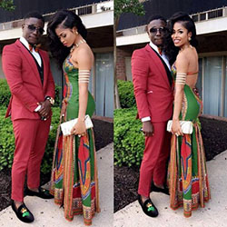 Dulces ideas para trajes de baile africanos, estampados de cera africanos: Vestido de novia,  Trajes de pareja a juego  