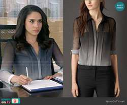 Camisa de seda degradada de burberry: Ideas de atuendos universitarios  