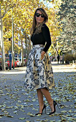 Últimos trajes de falda formal de estilo de tendencia, Ropa formal: Falda de tubo,  Semana de la Moda,  Trajes de moda,  Ropa formal,  Atuendos Informales,  FALDA VUELO  