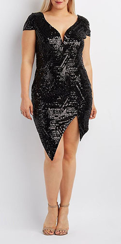 Vestido ajustado asimétrico de lentejuelas de talla grande Vestido de cóctel de moda para mujeres de talla grande: traje de talla grande,  vestidos de coctel,  Trajes De Cóctel De Verano,  Outfit Niñas Tallas Grandes,  Trajes de fiesta de talla grande,  Traje de cóctel de talla grande,  Trajes De Lentejuelas  