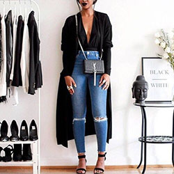 Traje de color negro, debes probar con pantalón, blazer, chaqueta: Traje negro,  Atuendos Informales,  Atuendos Para Citas  