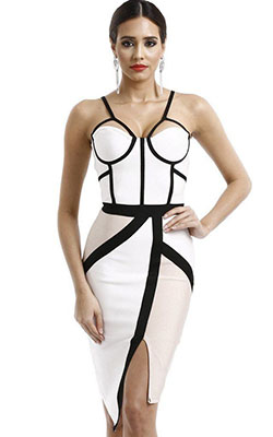 Ideas de atuendos beige y negro con vestido de cóctel, vestido de vendaje, traje de baño, falda: vestidos de coctel,  Vestido de vendajes,  modelo  