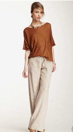 Ideas de atuendo con pantalones de lino beige de pierna ancha | Traje de pantalón beige de lino, modelo de moda, camisa de vestir, ann taylor: camisas,  modelo,  Pantalones de lino,  ana taylor,  Traje Beige  